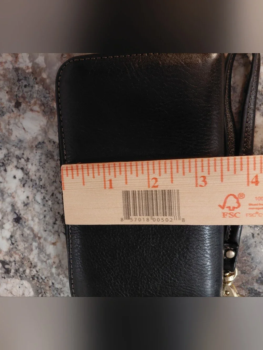 Fossil Women's Black Leather Wrap Around Zip Wristlet Wallet